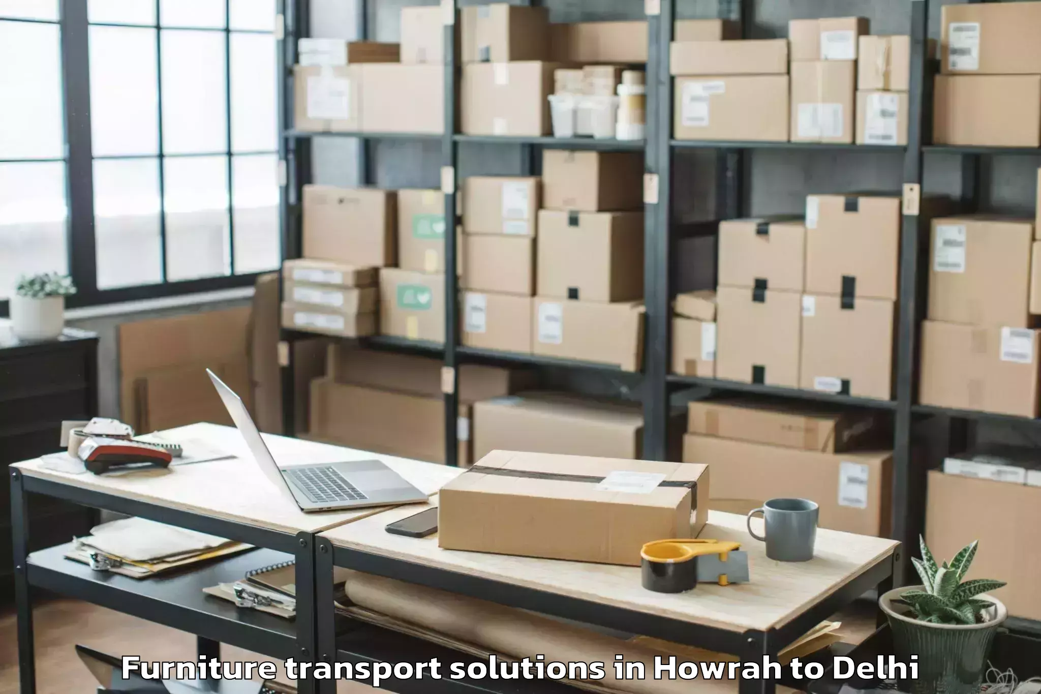 Top Howrah to Delhi Airport Del Furniture Transport Solutions Available